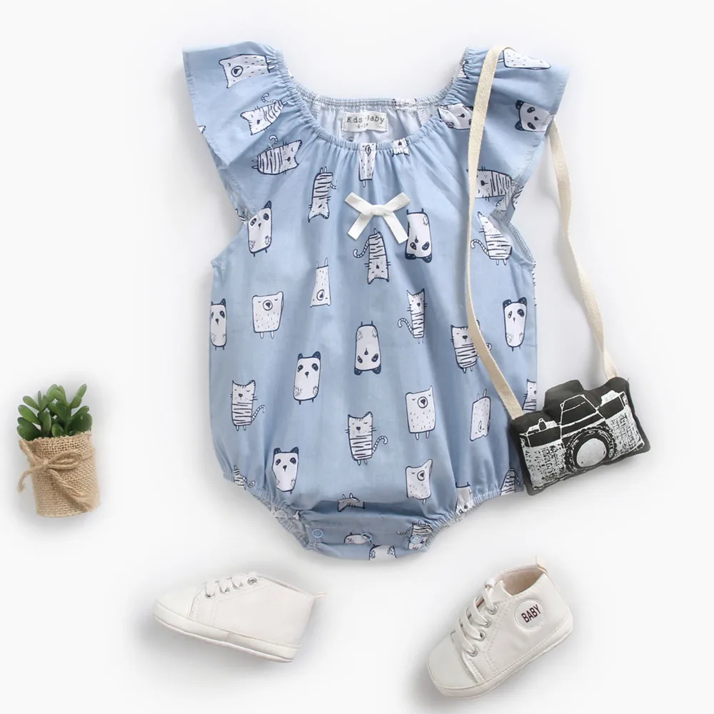 Детские комбинезоны Одежда для новорожденных ropa bebe летние с принтом маленьких