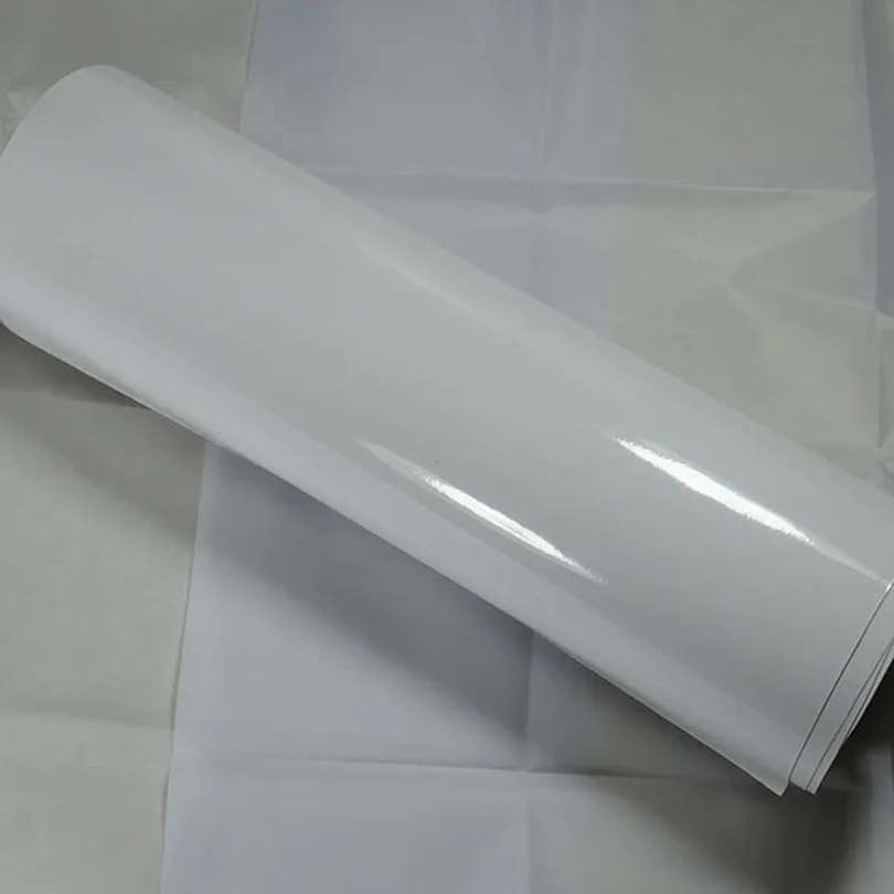 

1.52X15M 3D RHOS Air Free Bubbles White Glossy Vinyl Film Wrap Car Stickers DIY Parts Mold Protection Stickers
