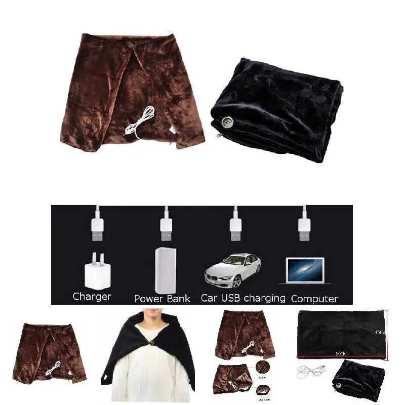 

USB Soft Heated Shawl Winter Electric Warming Neck Shoulder Heating Blanket Pad YU-Home
