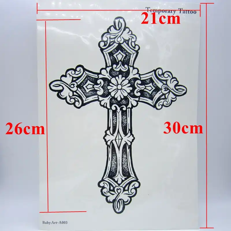 Detalle Comentarios Preguntas Sobre 1 Piezas Gran Mens Cruz Tatuajes