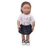 18 inch Girls clothes doll Ccartoon 7 color shirt skirt American new born dress Baby toys fit 43 cm baby accessories c678