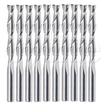 

50x Double Flute Spiral Cutter 3.175x22mm CNC Router Bits Wood Acrylic Drill