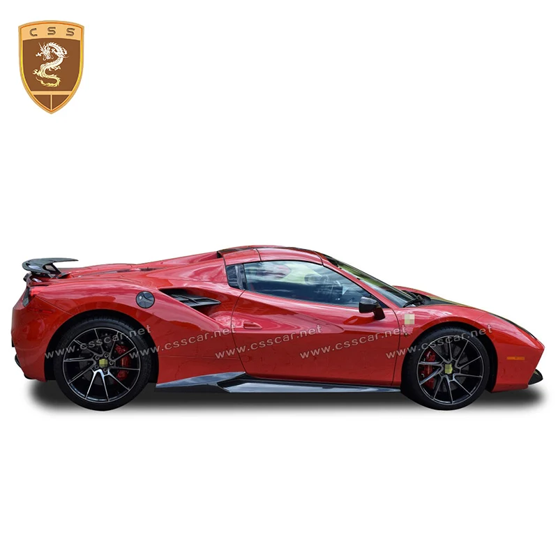 Автозапчасти черные юбки из углеродного волокна для Ferrari 488 боковая юбка 100% novitec