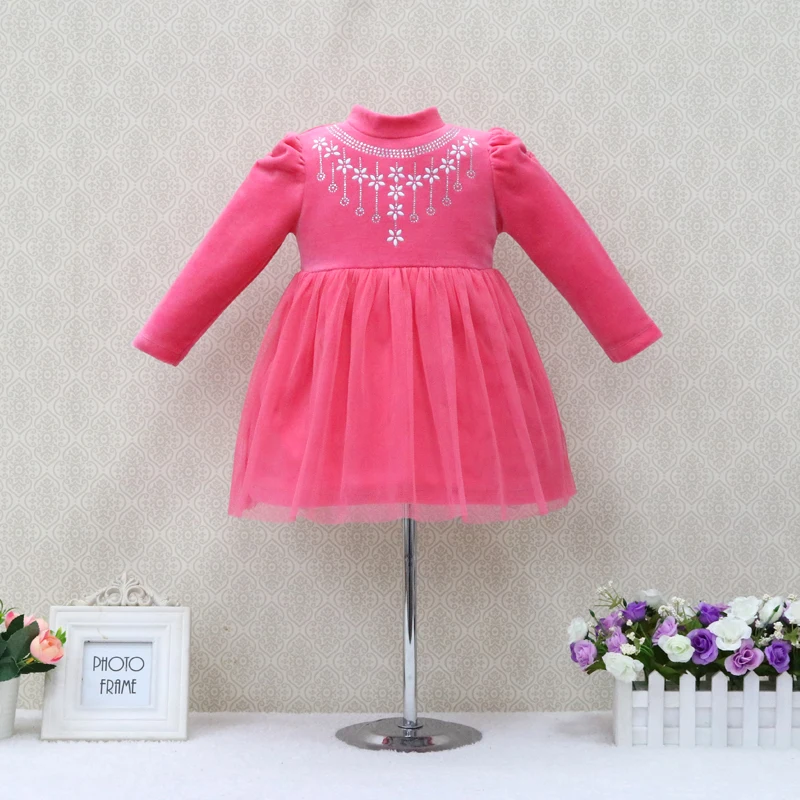 

2018 new Children's Dresses baby clothes girls wedding party velour soft dress clothing Christmas infant underdress clothing