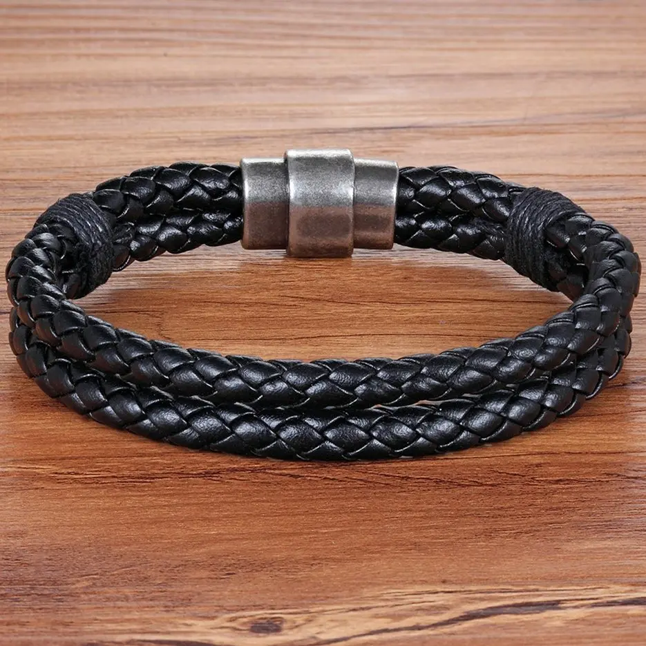 

TYO New Arrival 5 Colors For Choices Special Design Veins Stitching Color Combination Genuine Leather Bracelet For Couple Gift