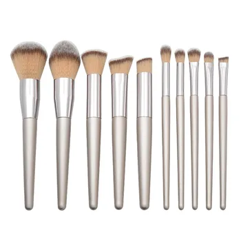 

Professional 10 pcs Makeup Brushes set Synthetic Hair Foundation Eye Shadow Blusher Concealer Blending Brush fond de teint
