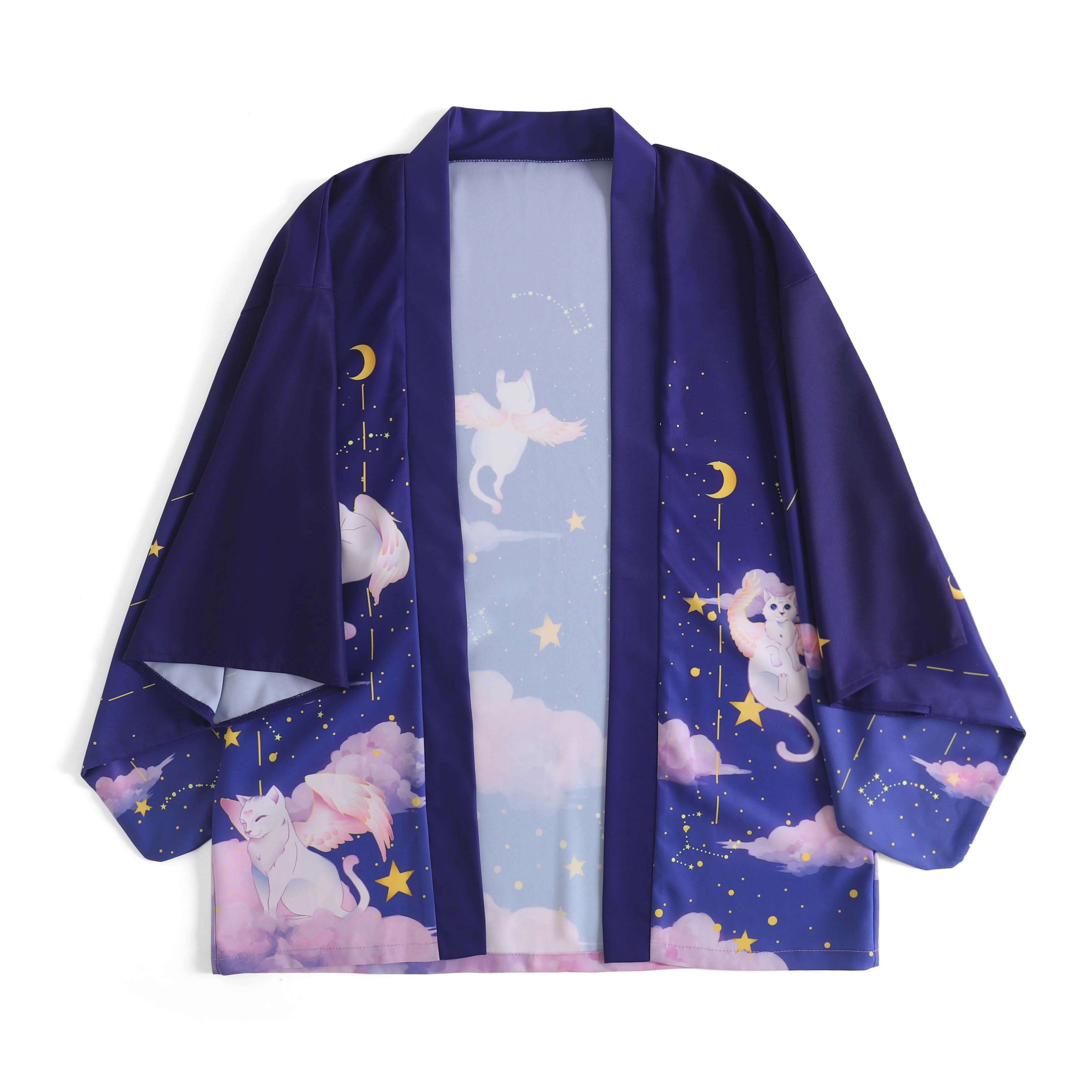 Кимоно с принтом японского ангела кота Haori Yukata, Модный Милый Летний солнцезащитный кардиган, пальто для женщин и мужчин, косплей, парные Топы