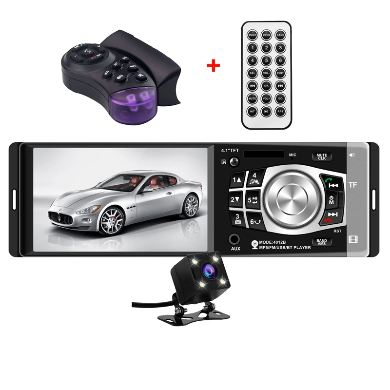 two remote-4led Авторадио Bluetooth стерео Автозвук камера заднего вида 4012b Multimidia MP5 Автомобильный плеер pantalla 1Din Кассетный рекордер - Цвет: two remote-4led
