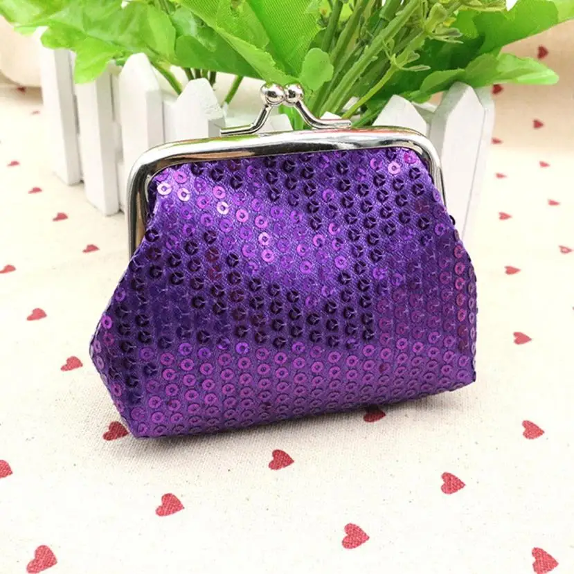 Бренд XINIU, новинка, мини кошелек для женщин, модный, на каждый день, маленький, с блестками, однотонный, кошелек, держатель для карт, портмоне, клатч, сумочка - Цвет: Purple
