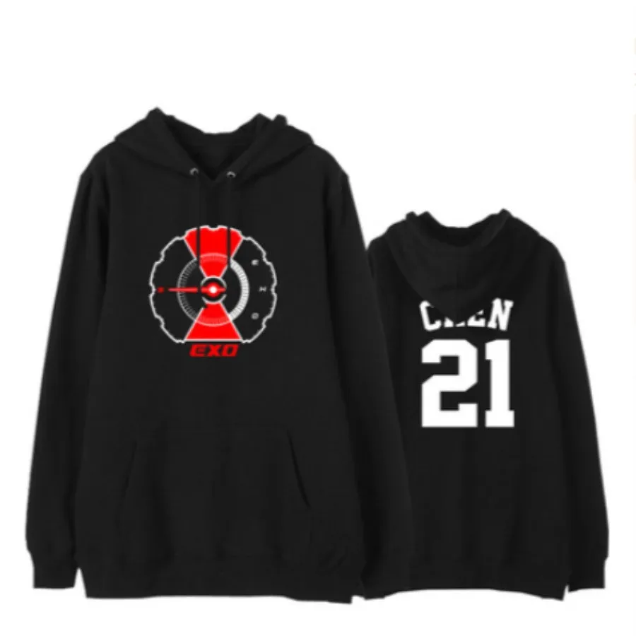 CHEN BLACK Kpop EXO Don't Mess Up My Tempo member поддержка пуловер Толстовка Chanyeol Baekhyun унисекс хлопковая флисовая верхняя одежда - Цвет: CHEN BLACK