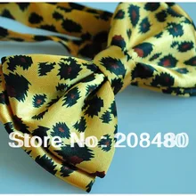 Блестящий материал "желтый леопард" Бабочка с узором для мужчин мужской смокинг в стиле унисекс платье галстук-бабочка новинка