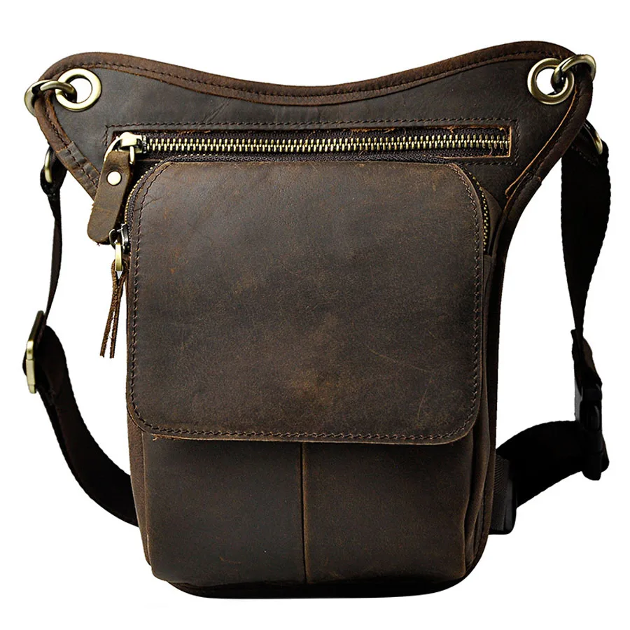 

Men Cowhide Genuine Leather Vintage Drop Leg Fanny Waist Pack Thigh Hip Bum Belt Cross Body Messenger Shoulder Bag Motorcycle
