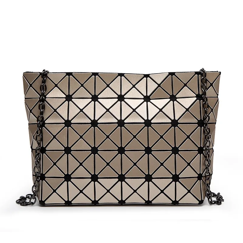 

2018 New Matte Geometry Japan Women bags 5 * 8 Japanese Folding Chain Shoulder Messenger Crossbody bag female Purses laser bags