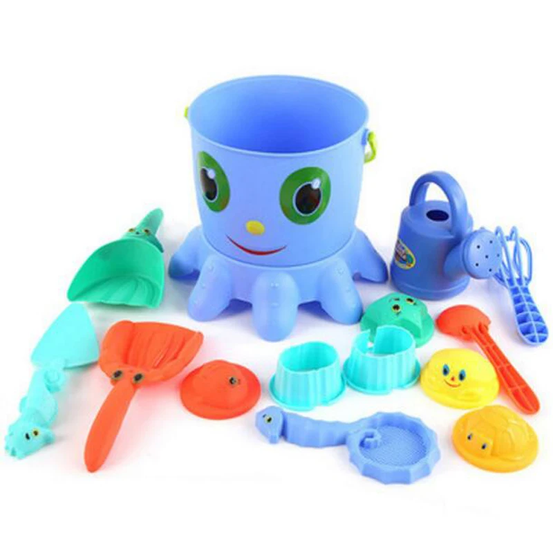 14 Pieces Beach Toys Set Kids Outdoor Sand Toys Play Dig Bucket Spade
