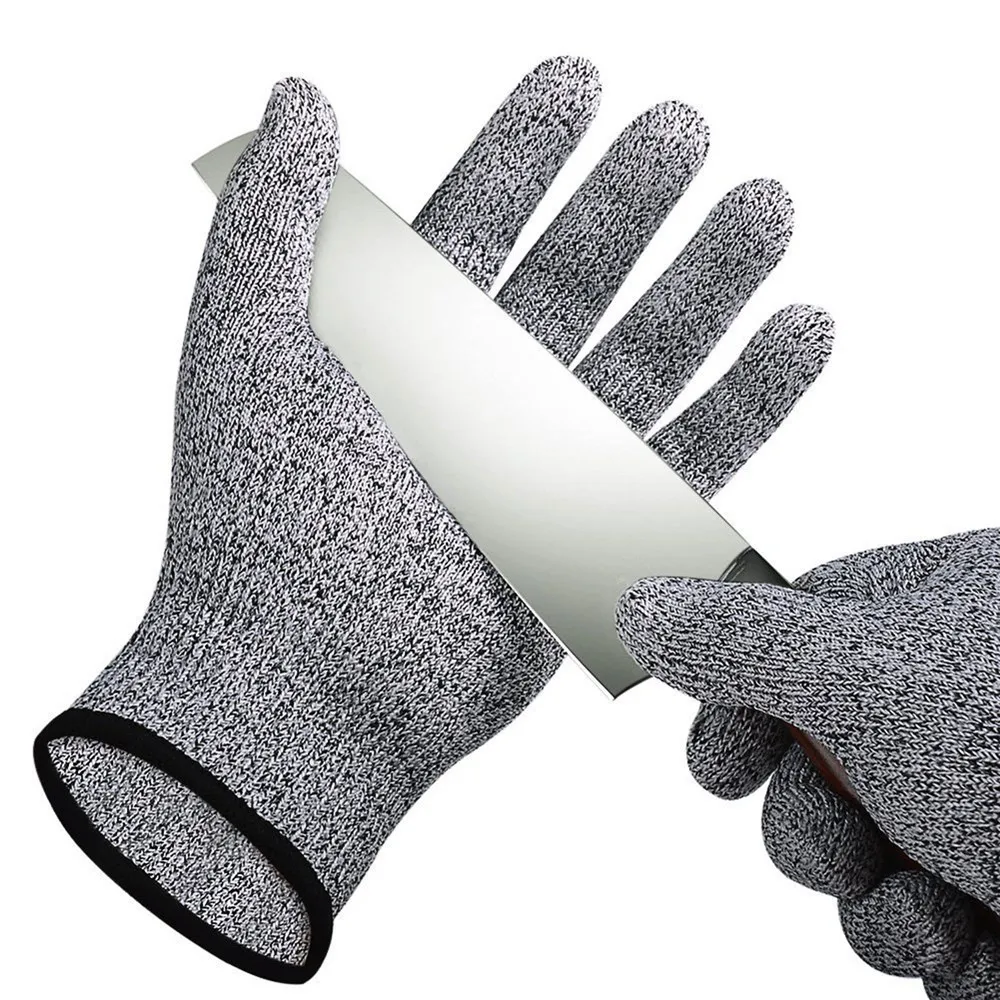 

A Pair Cut Resistant Gloves Food Grade Level 5 Protection Working Cutting Hand Protection Outdoor Workplace Safety