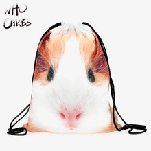 Qui Se Soucie Hamster Guinée de Porc 3D Impression Hommes Sacs Sac mochila feminina bolsos Voyage Sac De Cordon Sac À Dos Femmes Mode Marque
