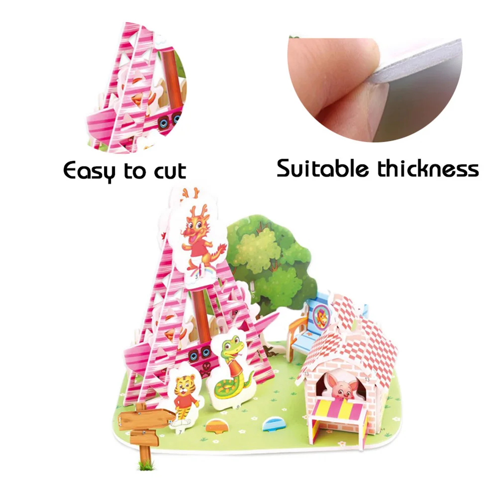 1 набор головоломки собрать модель мультфильм здание замка Развивающие детские игрушки
