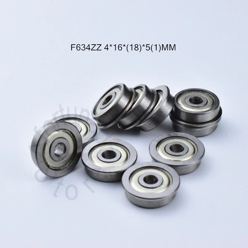 

F634ZZ 4*16*(18)*5(1)MM 10pieces bearing Flange bearings 634 F634Z F634ZZ chrome steel deep groove bearing