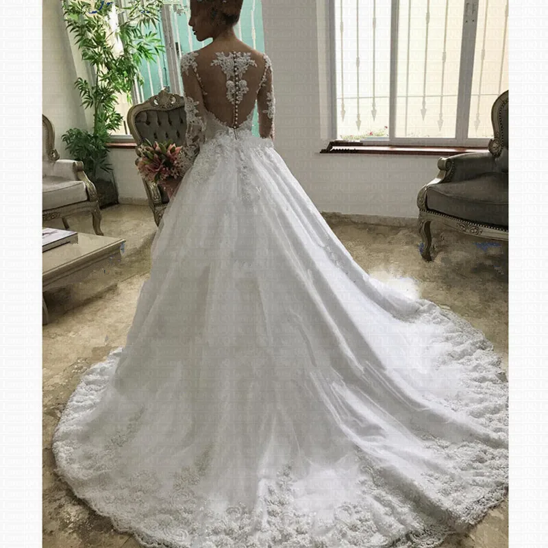 Vestido De Noiva Renda Свадебные платья халат Mariage сексуальное богемное свадебное платье с длинными рукавами платье невесты Casamento