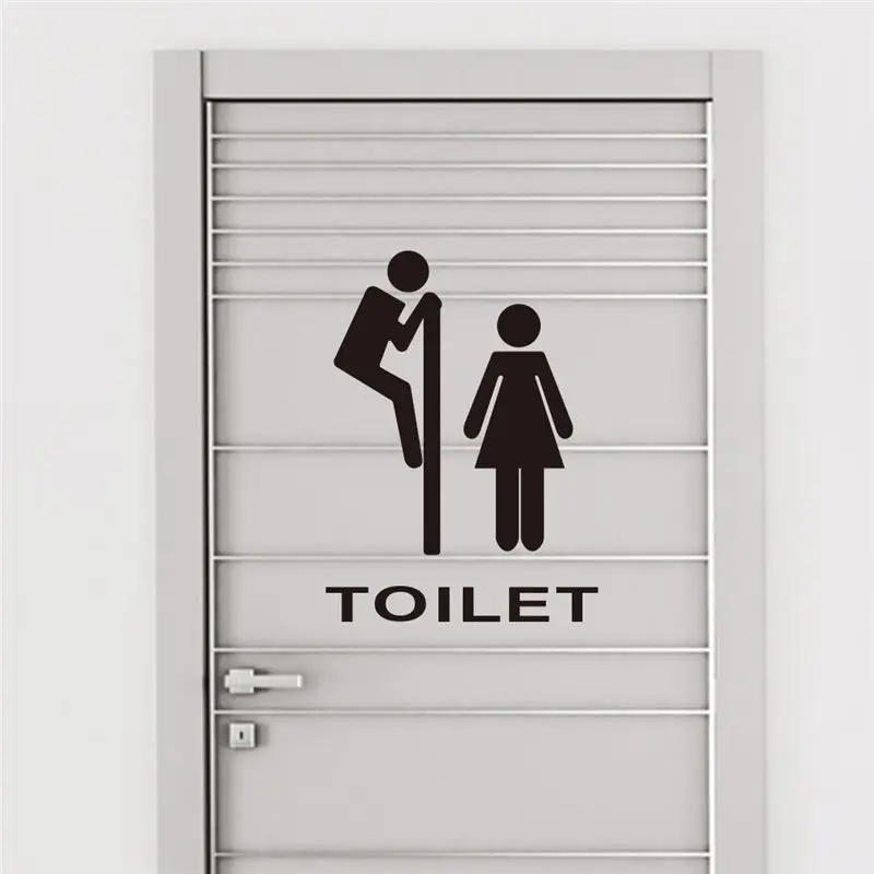 Toilet Stickers Bathroom Door WC DIY Peeping Funny Removable Wall