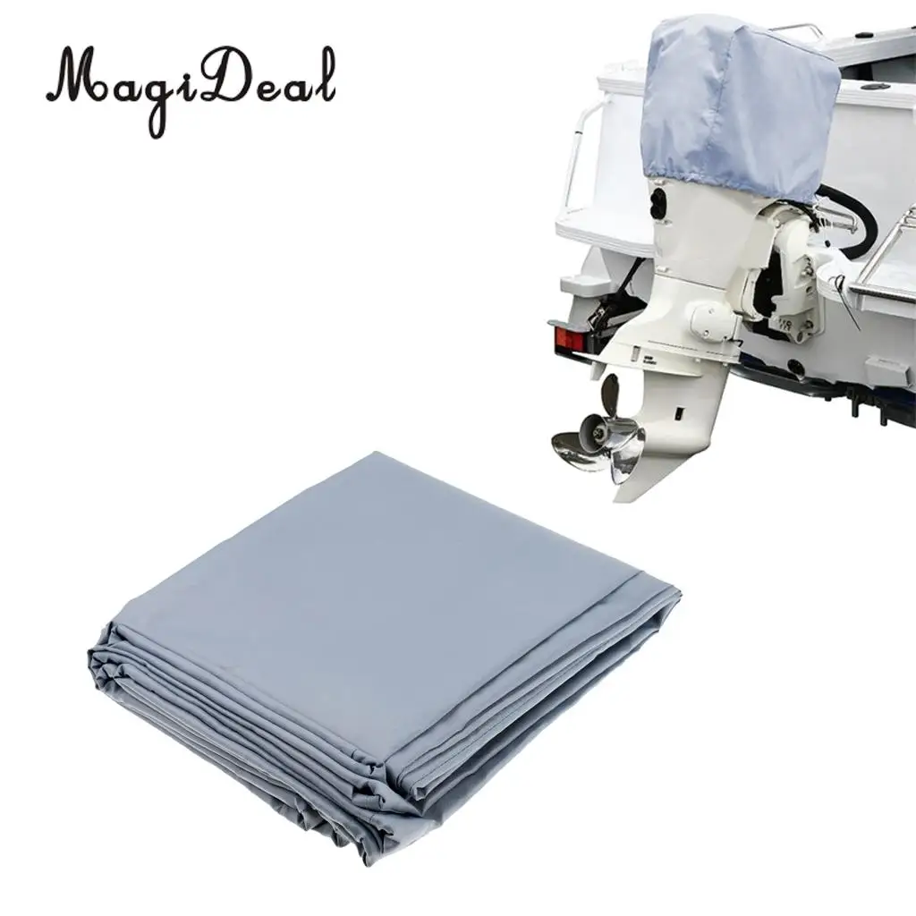 MagiDeal 30 to 90 HP Outboard Motor Boat Engine Protector Cover Universal Trailerable Grey