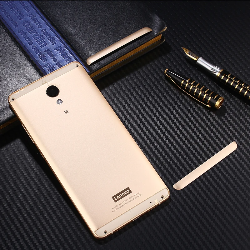 Официальный металлический чехол для lenovo Vibe P2 P2c72 P2a42, задняя крышка, корпус, запасные части - Цвет: Золотистый