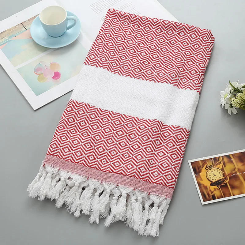 180*100cm Cotton And Linen Fringed Beach Towel soft Yoga Mat Towel