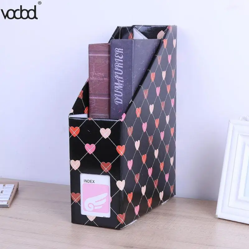 

Document Storage Box Kawaii Heart Paper Desk Organizer File Book Magazine Holder Office Stationery Container School Supply