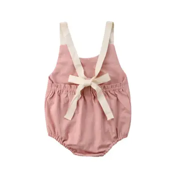 

2018 Newborn Baby Girl Backless Bowknot Romper Jumpsuit Clothes Outfit 0-24M Hot