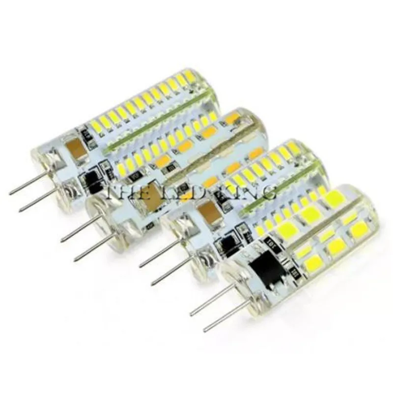 3 Вт 5 9 12 15 21 SMD3014 G4 Светодиодная лампа DC В/AC 220 В силиконовая 24/48/64/104/152 светодиода