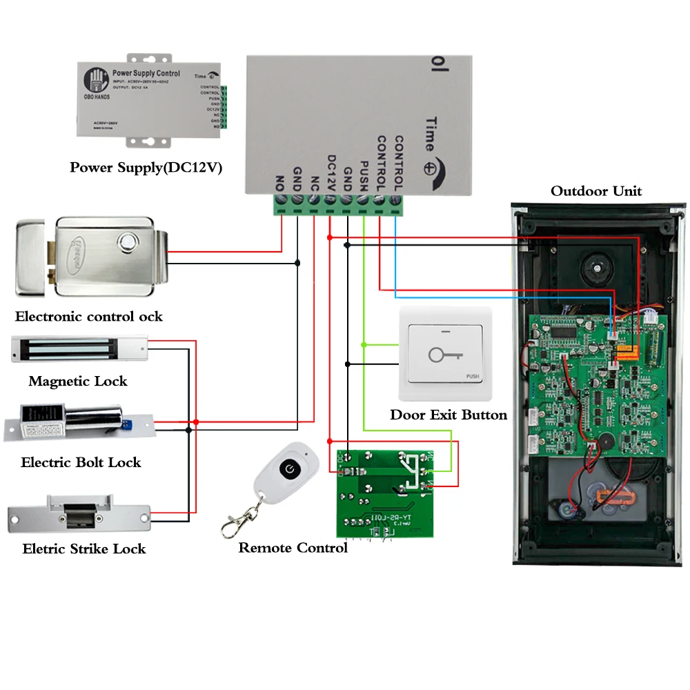 7 ''TFT цветной видеодомофон RFID камера с 2 мониторами + Электрический блокиратор
