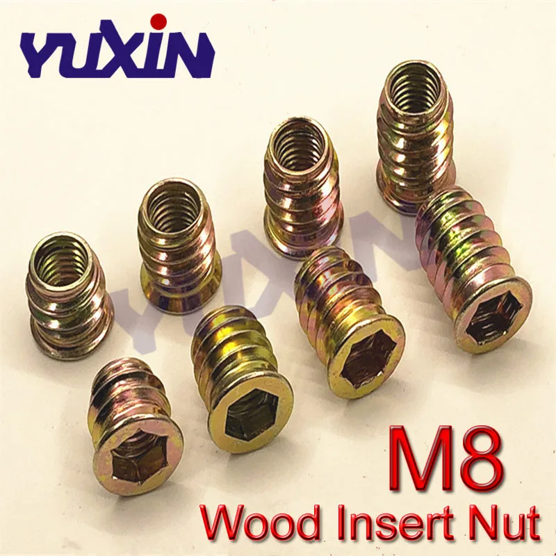 Nuts M5 x8 10 13mm Alloy Furniture Hex Drive Head Nut Wood Insert pre Embedded Insert nut,Fastener Wood Plate Bolt Chair Bed Cupboard Color: m5x13 Nuts M5 x8 10 13mm Alloy Furniture Hex Drive Head Nut Wood Insert pre Embedded Insert nut,Fastener Wood Plate Bolt Chair Bed Cupboard Color: m5x13
