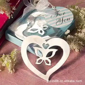 

Free Shipping 10pcs heart Stainless Steel Bookmark Wedding Favor Wedding Gifts wedding souvenirs casamento wedding supplies
