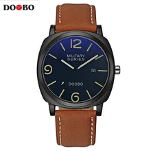 

2017 DOOBO Brand Casual Men's Watches Leather Waterproof Joker Fashion Style Quartz Watch Men Sport Military Army Wristwatch