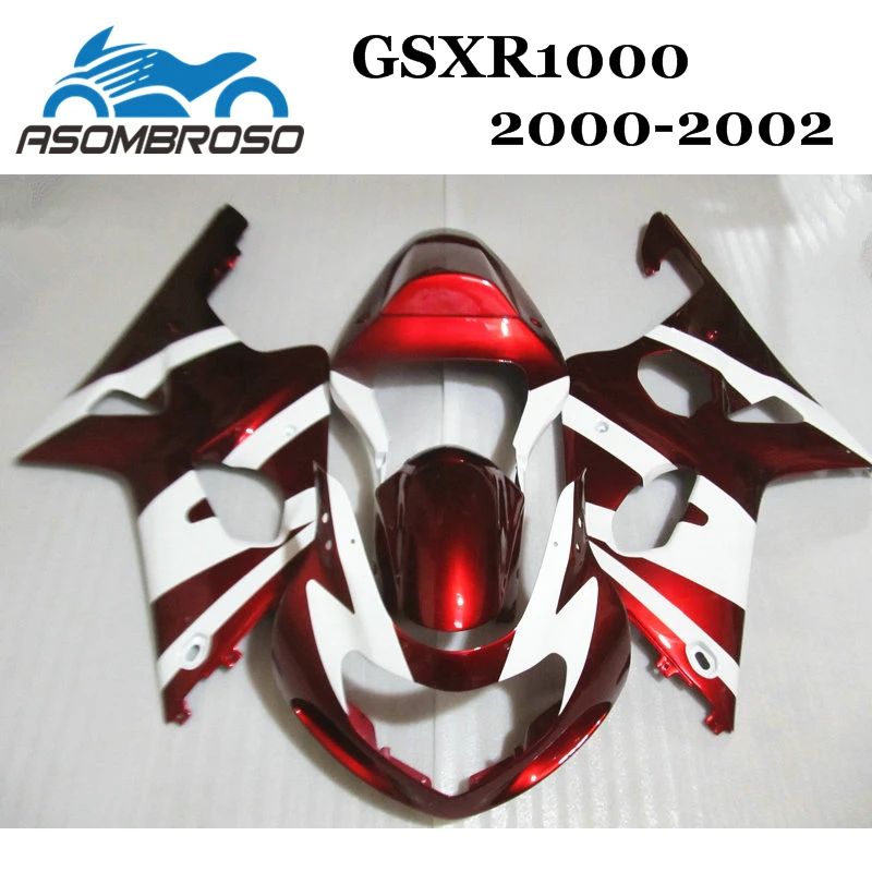 Дешевые комплекты обтекателей для Suzuki 2000 2001 2002 K2 GSXR1000 00 01 02 GSX R1000 красный белый