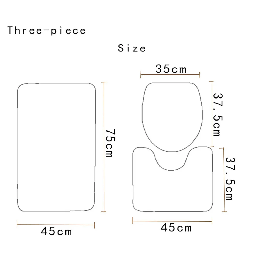 Wc, сиденье для унитаза, крышка для унитаза, аксессуары для унитаза, 3 шт., нескользящий коврик для ванной, ванная комната, кухонный ковер, коврики, Декор, туалетная крышка для унитаза