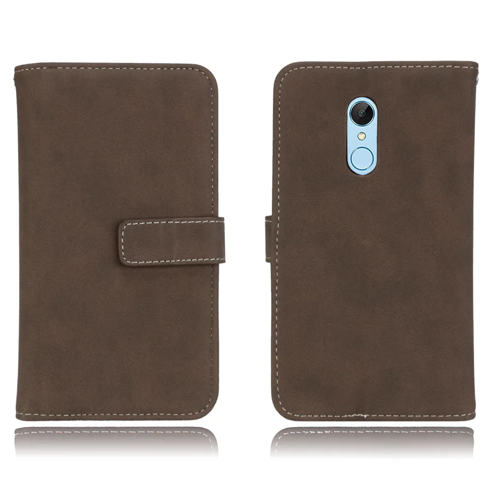 Brown Для Xiaomi Redmi 5 кожаный чехол флип чехол для Xiaomi Redmi 5 чехол для Xiaomi Redmi 5 Cover телефона бумажник с подставкой карты - Цвет: Brown