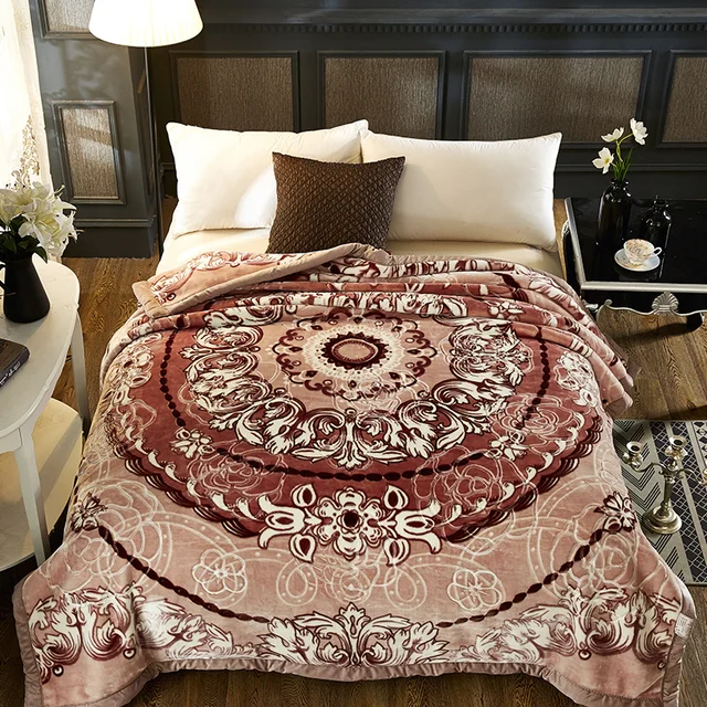 4Kg Double Layer Super Soft Cloudy Blanket European Floral Winter