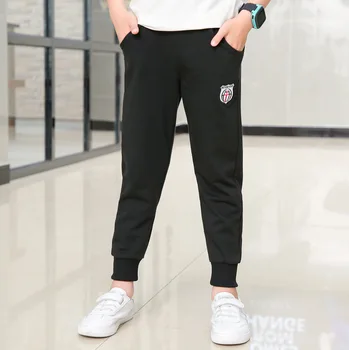 

Boys 6-14 Years Spring Autumn Sports Pants Active Style Casual Fashion Ribbed Leg Hems Elastic Waist Running Trousers