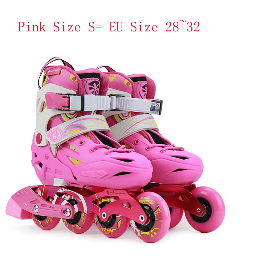 Летающий орел S5S Junior Инлайн ролики для слалома ребенка Размер Регулируемый роликовые коньки обувь дети бесплатно катание Patines - Цвет: Pink size S
