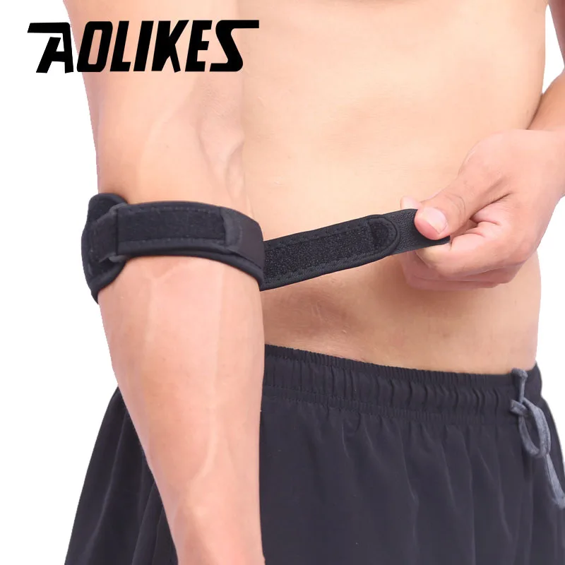 AOLIKES 1 قطع قابل للتعديل الريشة تنس جولف الكوع دعم لاعب غولف حزام الكوع منصات الجانبي الألم متلازمة التهاب اللقيمة هدفين