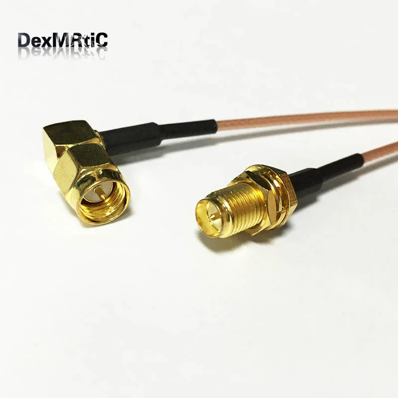 

1PC New SMA Male Plug Right Angle Connector Switch RP-SMA Female Jack nut RG178 Cable 15CM6" Adapter Wholesale Fast Ship