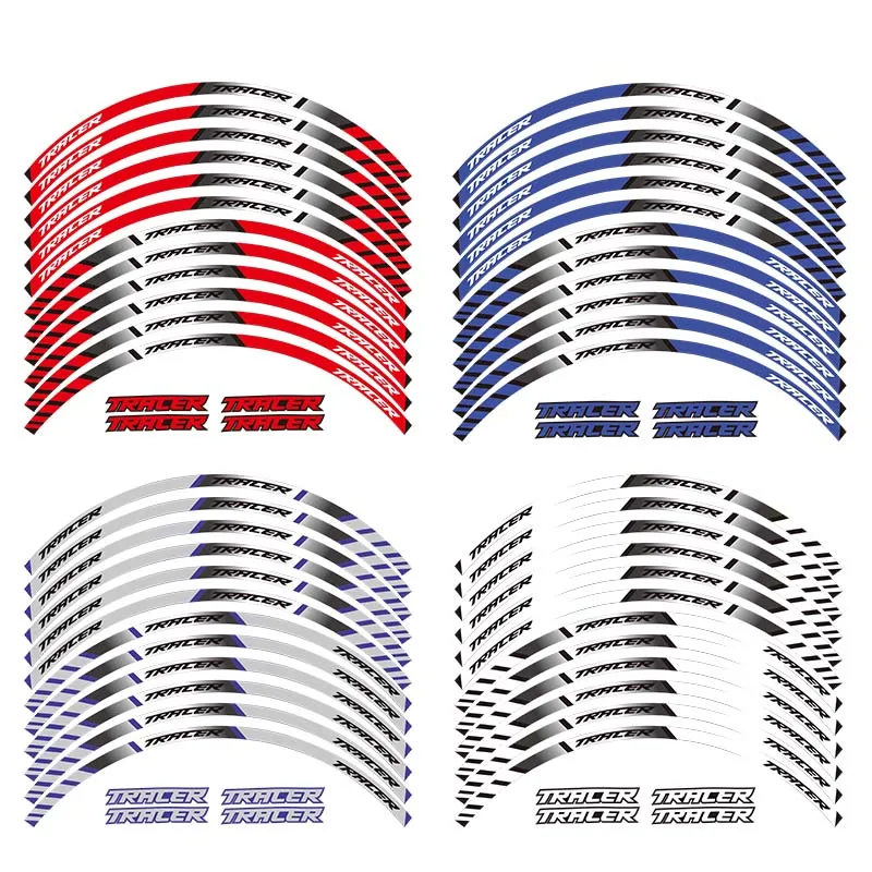 

For YAMAHA TRACER 700 900 850 MT07 MT09 MT-07 MT-09 12 X Thick Edge Outer Rim Sticker Stripe Wheel Decals