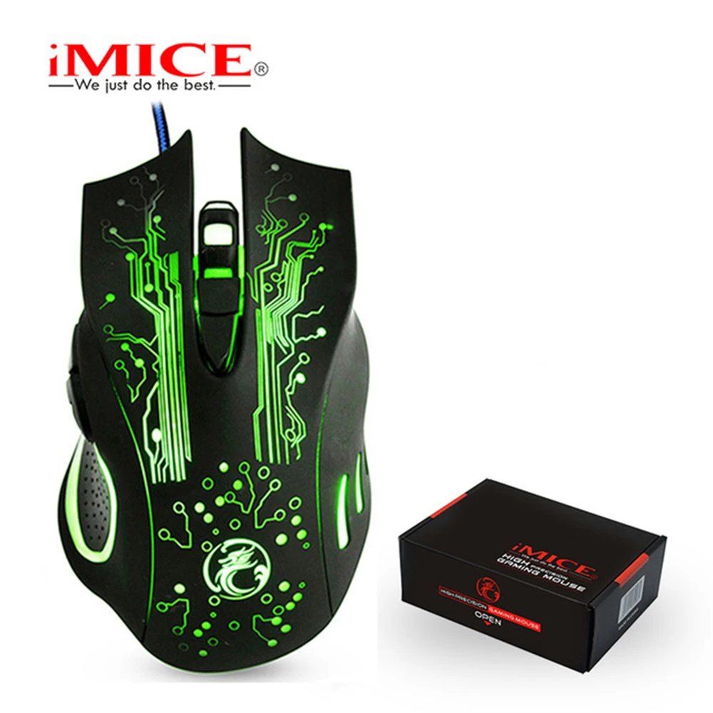 

iMice X9 Gaming Mouse Wired Computer Mouse USB Silent Gamer Mice 5000 DPI PC Mause 6 Button Ergonomic Magic Game Mice for Laptop