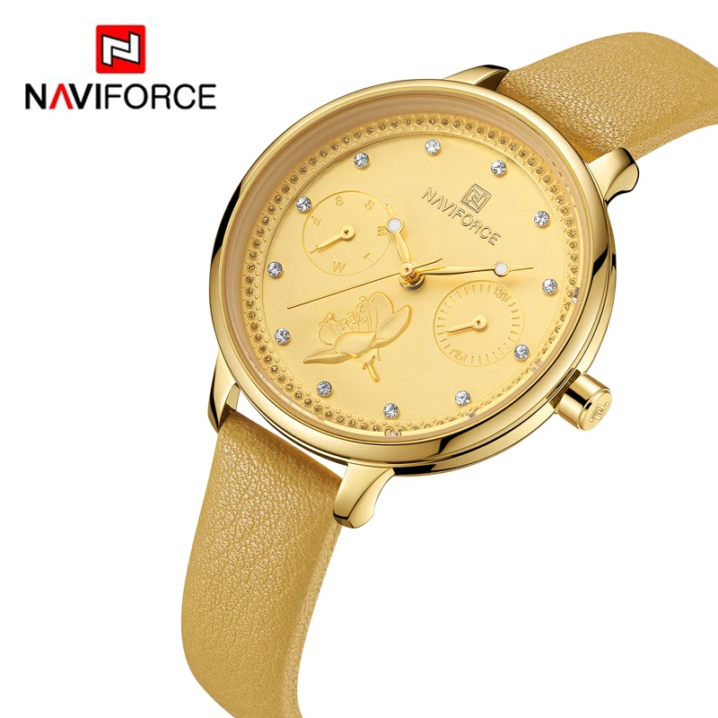 

NAVIFORCE Women Watches Top Brand Luxury Fashion Female Quartz Wrist Watch Ladies Leather Waterproof Clock Girl Relogio Feminino