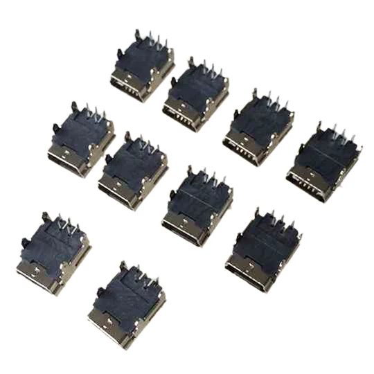 

PROMOTION!10pcs Mini USB 5 Pin Female Socket DIY SMT Connector Silver Tone