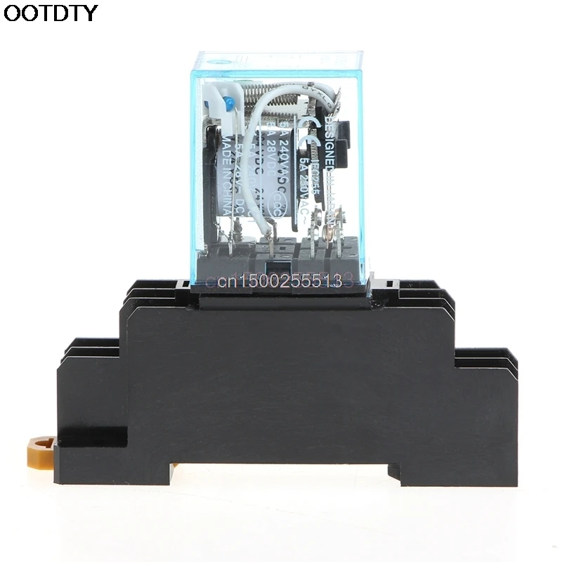 

8 Pin MY2NJ Relay 24 V DC Small Relay 5A DPDT Coil With Base Socket
