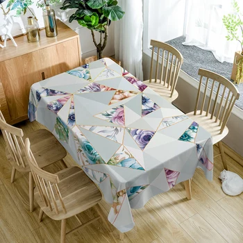 

Customizable 100% Polyester Tablecloth Tropical Rainforest Big Leaves Pattern Washable Cloth Rectangular Wedding Table Cloth