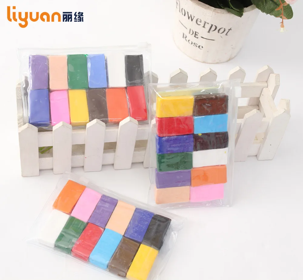 

Liyuan 12 Colors DIY Nontoxic Malleable Fimo Polymer Clay Playdough Soft Power Play Dough Plasticine Gifts for Children