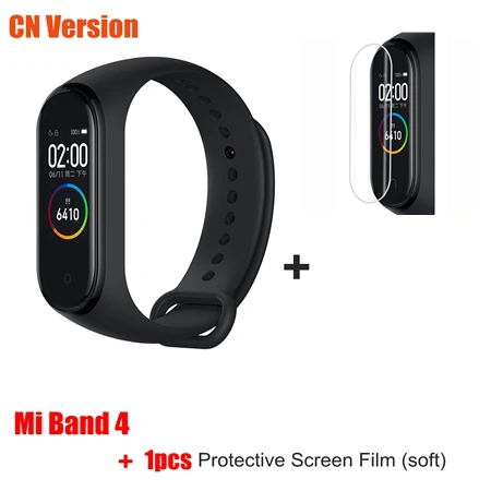 Xiaomi mi Band 4 умный Браслет глобальная версия AMOLED сенсорный экран 5ATM плавание mi ng водонепроницаемый спортивный браслет пульсометр - Цвет: CN add film